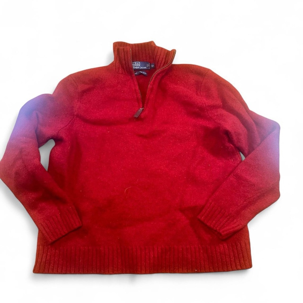 Polo Ralph Lauren Youth Red Lamb’s Wool Long Sleeve Sweater Size XL